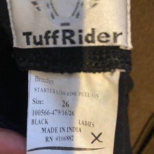 2 Pairs of Tuffrider Starter Pull on Breeches, Black Size 26